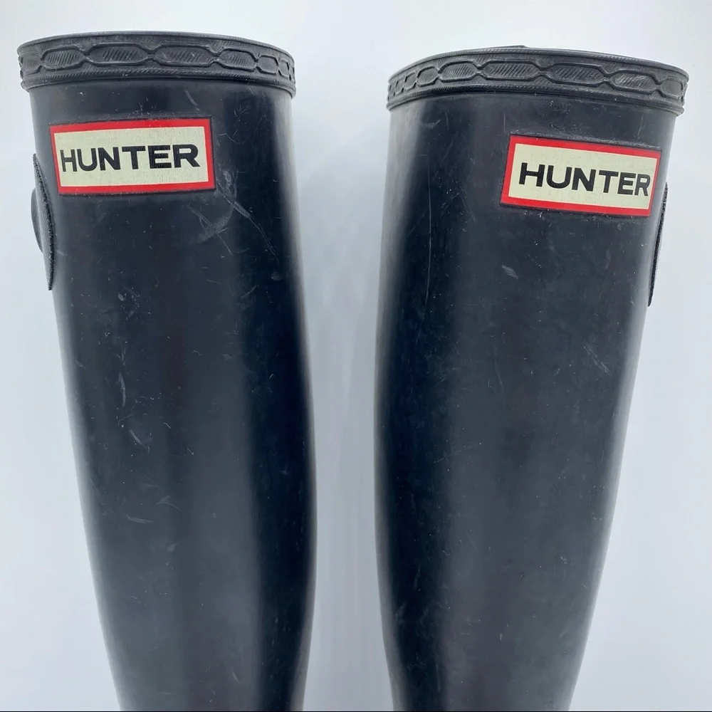 Hunter Original Tall Matte Black Rain Boots Size 6